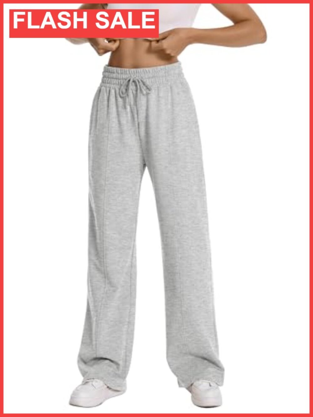 Women's Cotton Sweatpants Straight Leg High Waist Side Pockets 30'' Inseam